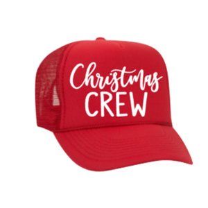 Christmas crew coworker festive red baseball snapback trucker hat